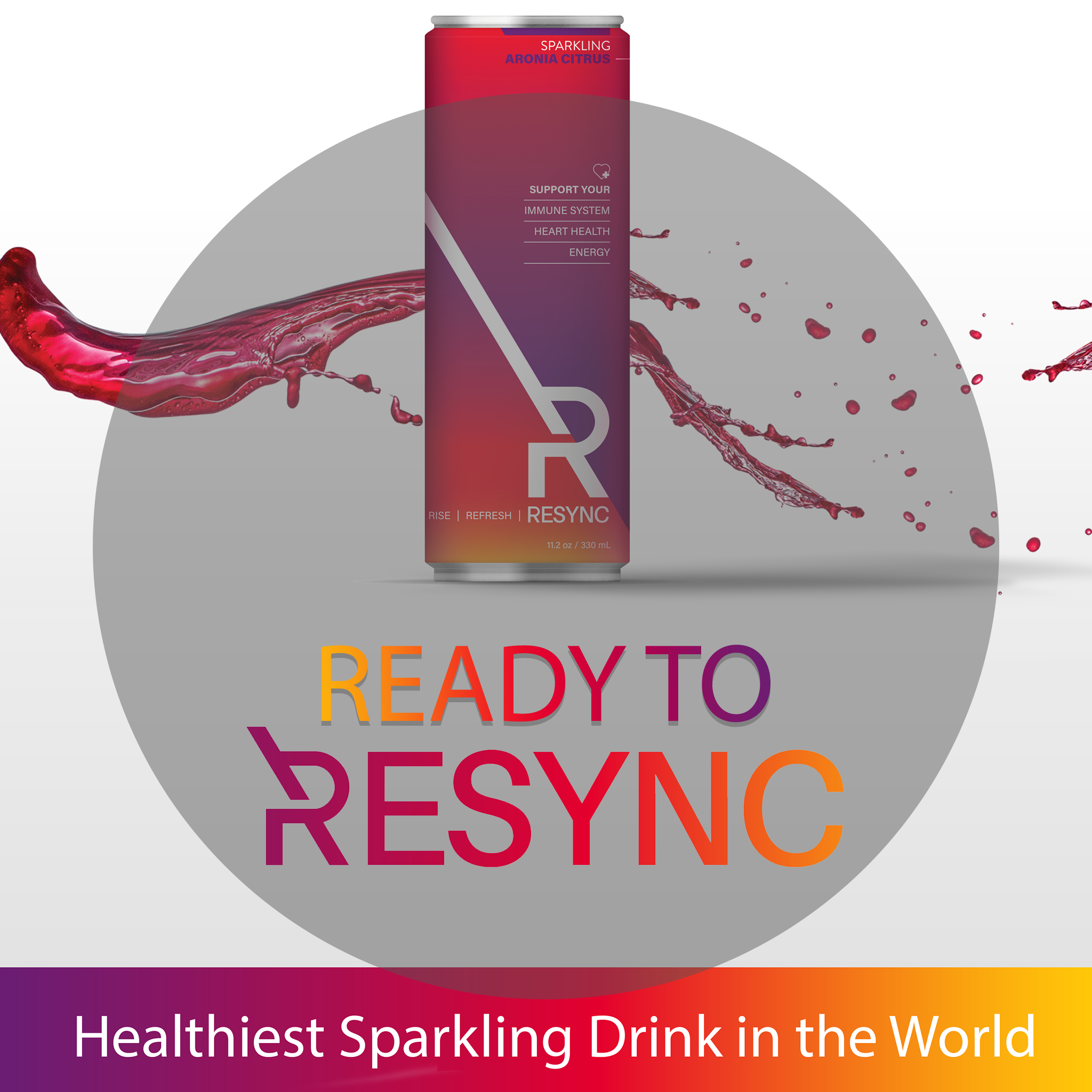 Resync RTD: the healthiest sparkling drink in the world, good for your heart, immunes system, and energy